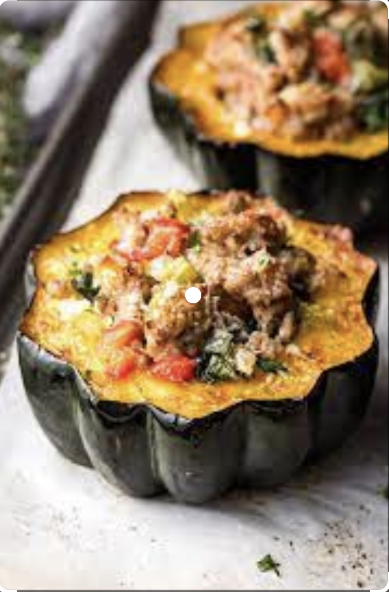 Sausage Stuffed Acorn Squash